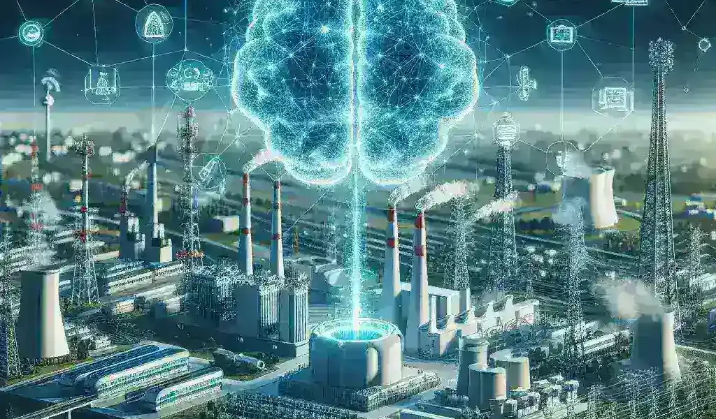 "Imagen de una instalación de infraestructura crítica en España, mostrando tecnologías de automatización AI aplicadas en sistemas de seguridad y gestión de recursos."